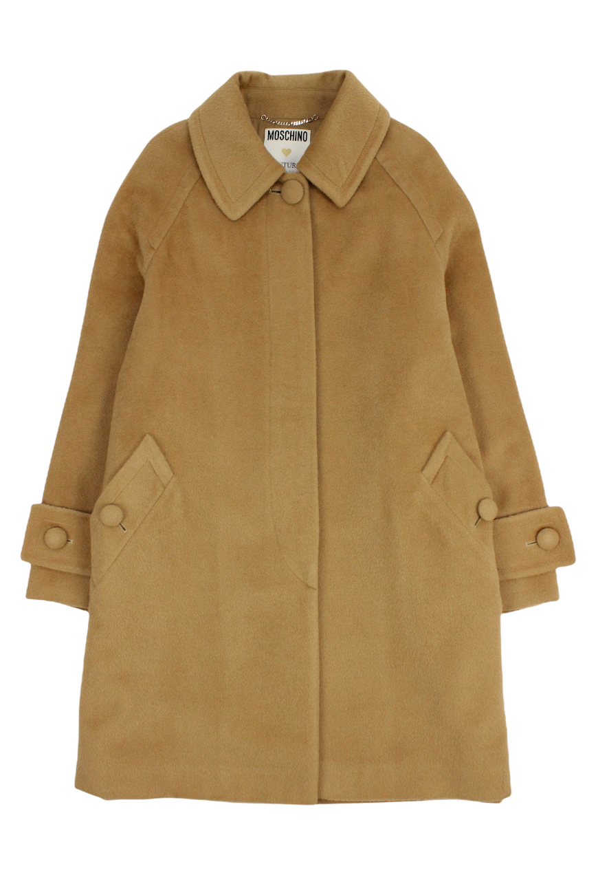 Moschino Cappotto cammello con ricamo - cappotto