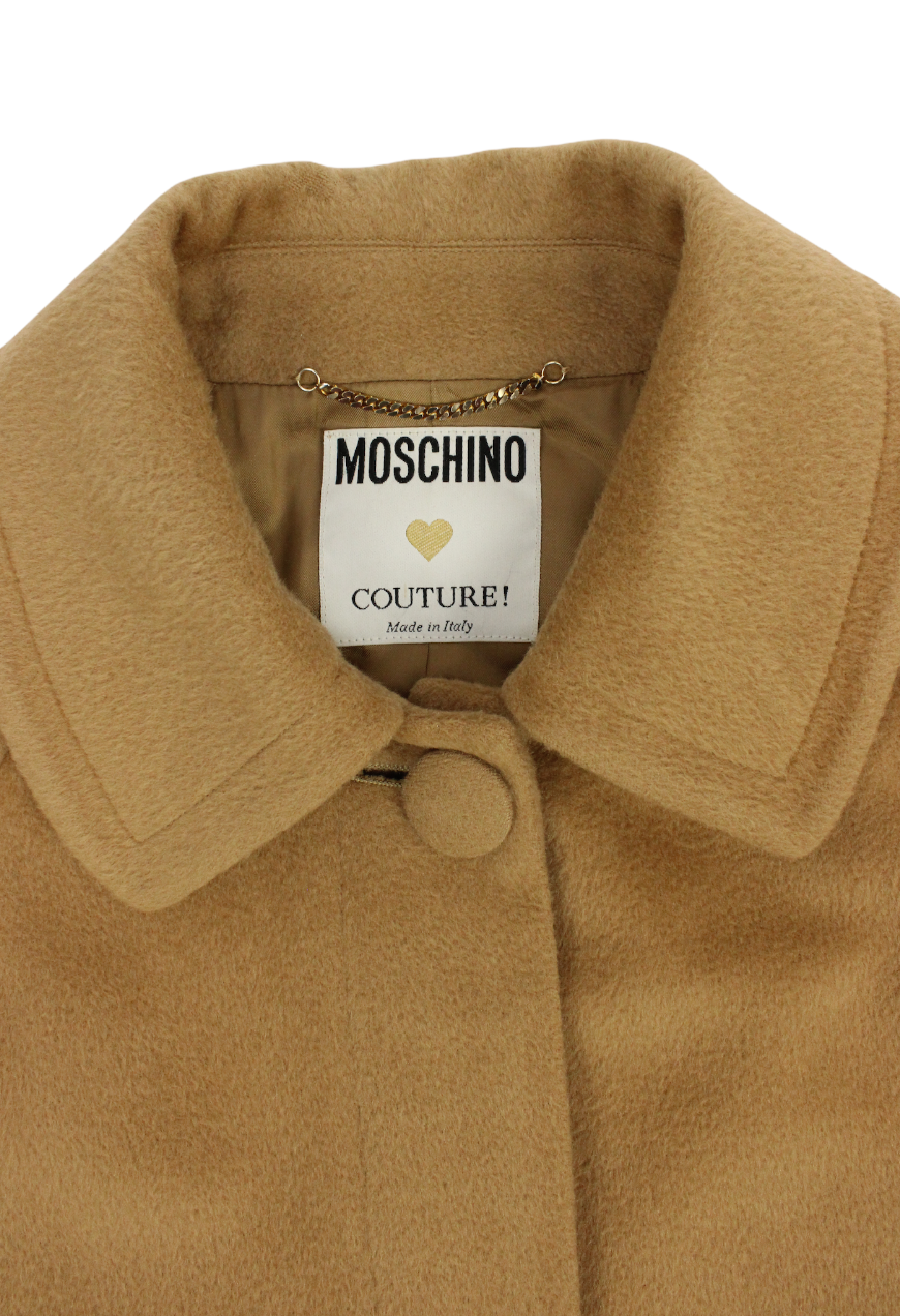 Moschino Cappotto cammello con ricamo - cappotto