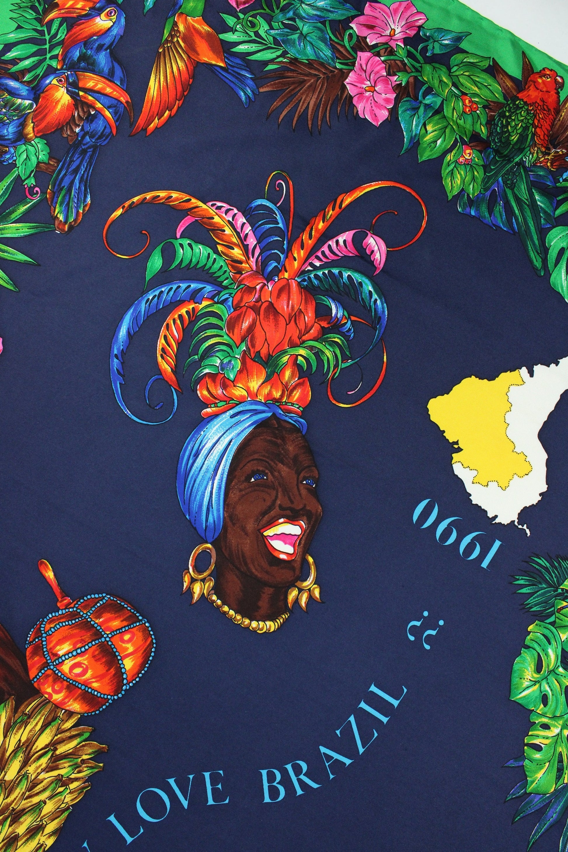 Moschino Foulard in seta fantasia Brazil 1990 - foulard