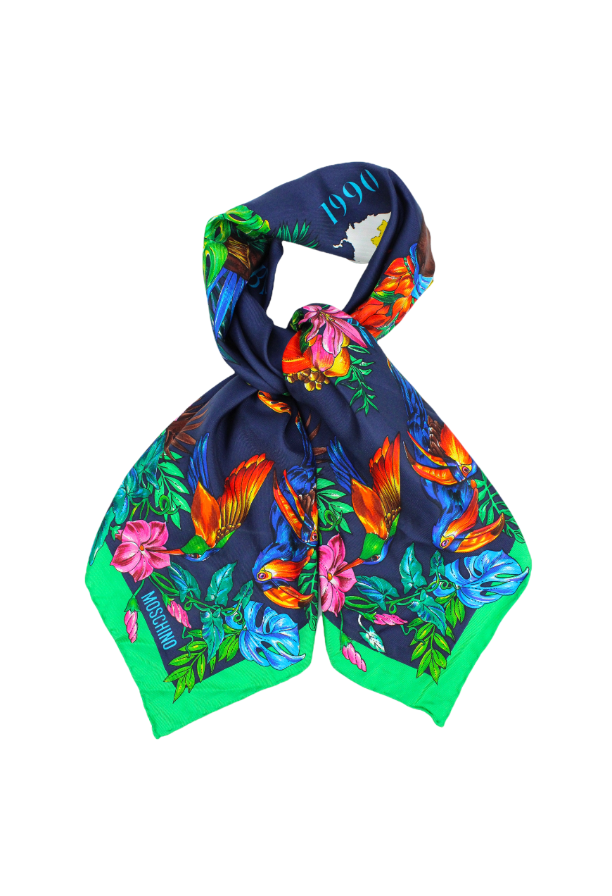 Moschino Foulard in seta fantasia Brazil 1990 - foulard