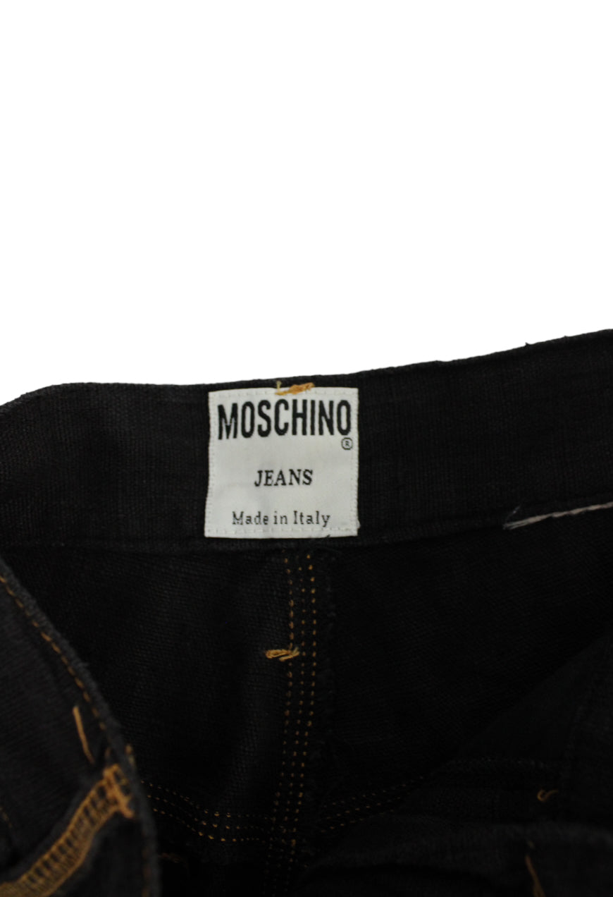 Moschino Tailleur in lino nero con cuciture a contrasto -