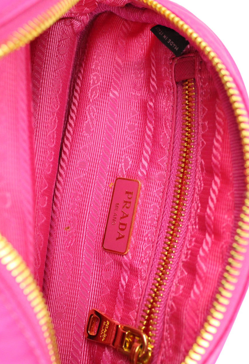 Prada Pochette in nylon Fuxia con cinturino da polso - borsa