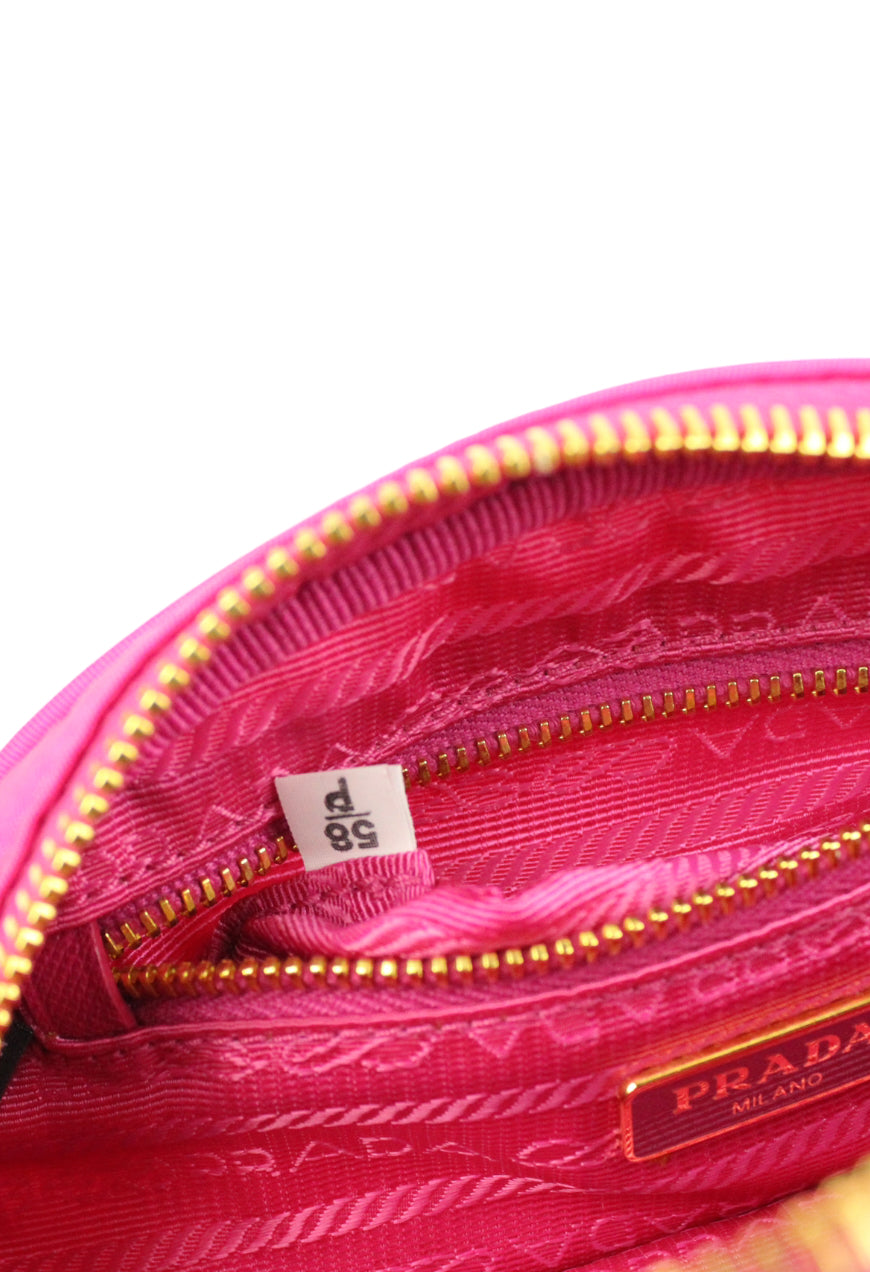 Prada Pochette in nylon Fuxia con cinturino da polso - borsa