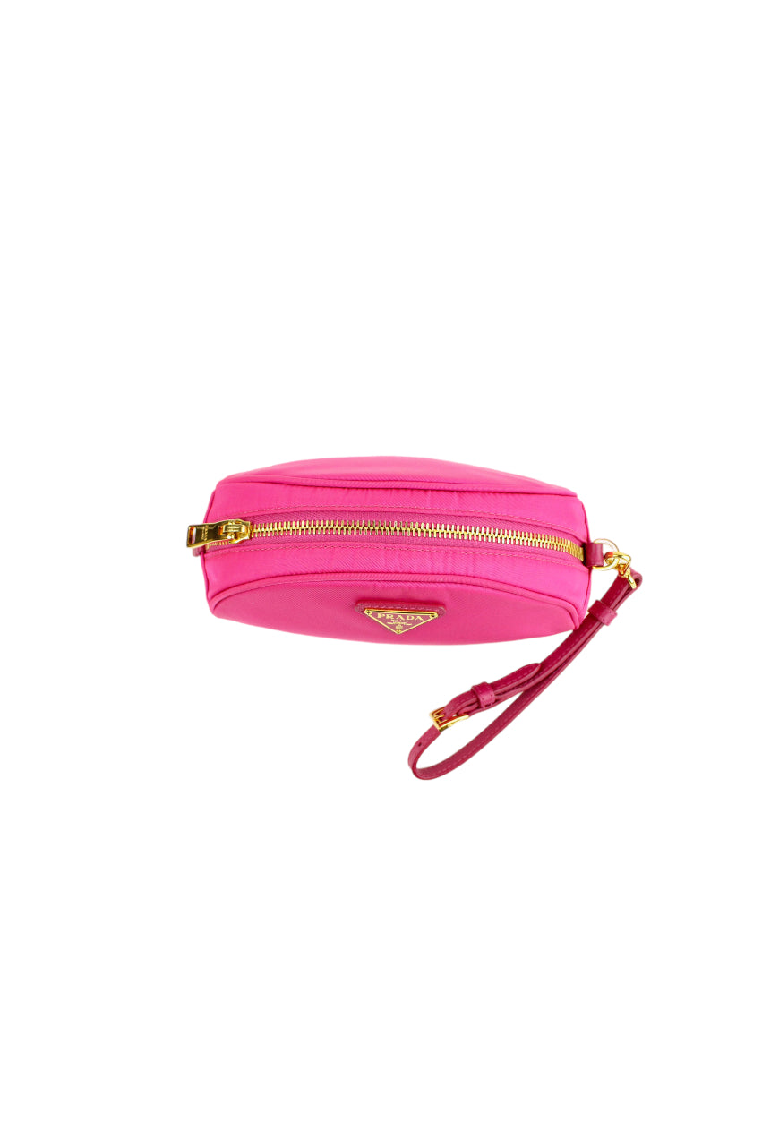 Prada Pochette in nylon Fuxia con cinturino da polso - borsa