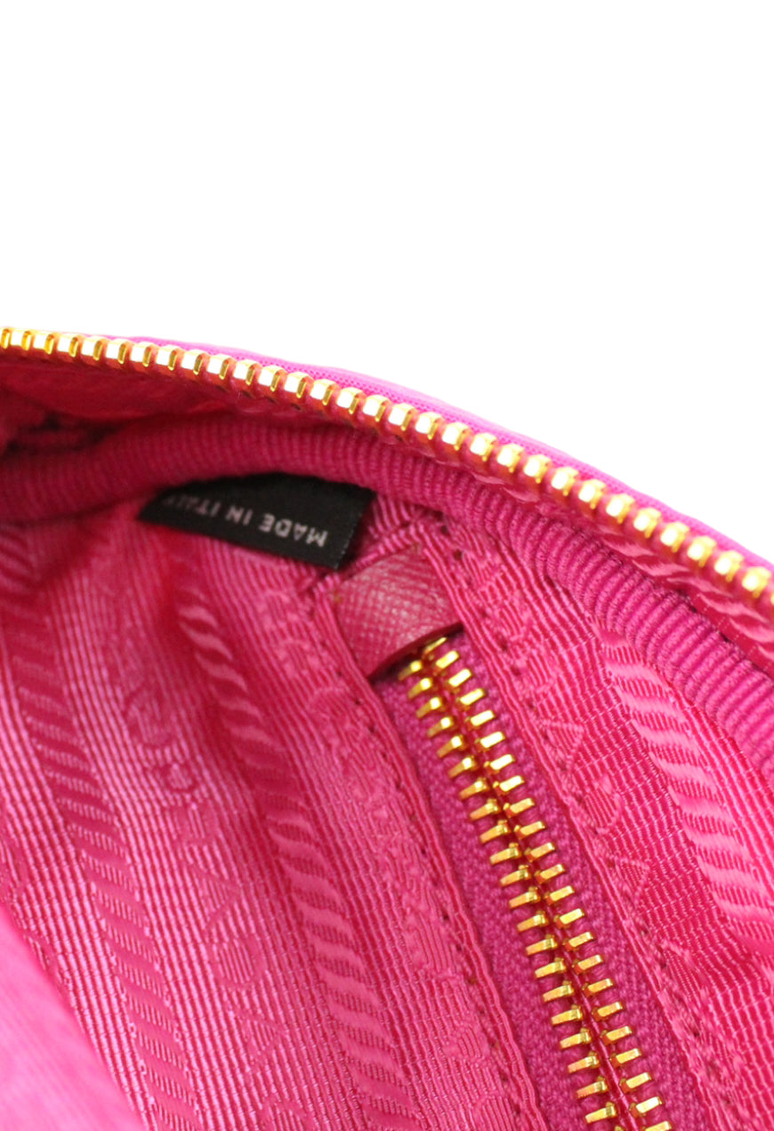 Prada Pochette in nylon Fuxia con cinturino da polso - borsa