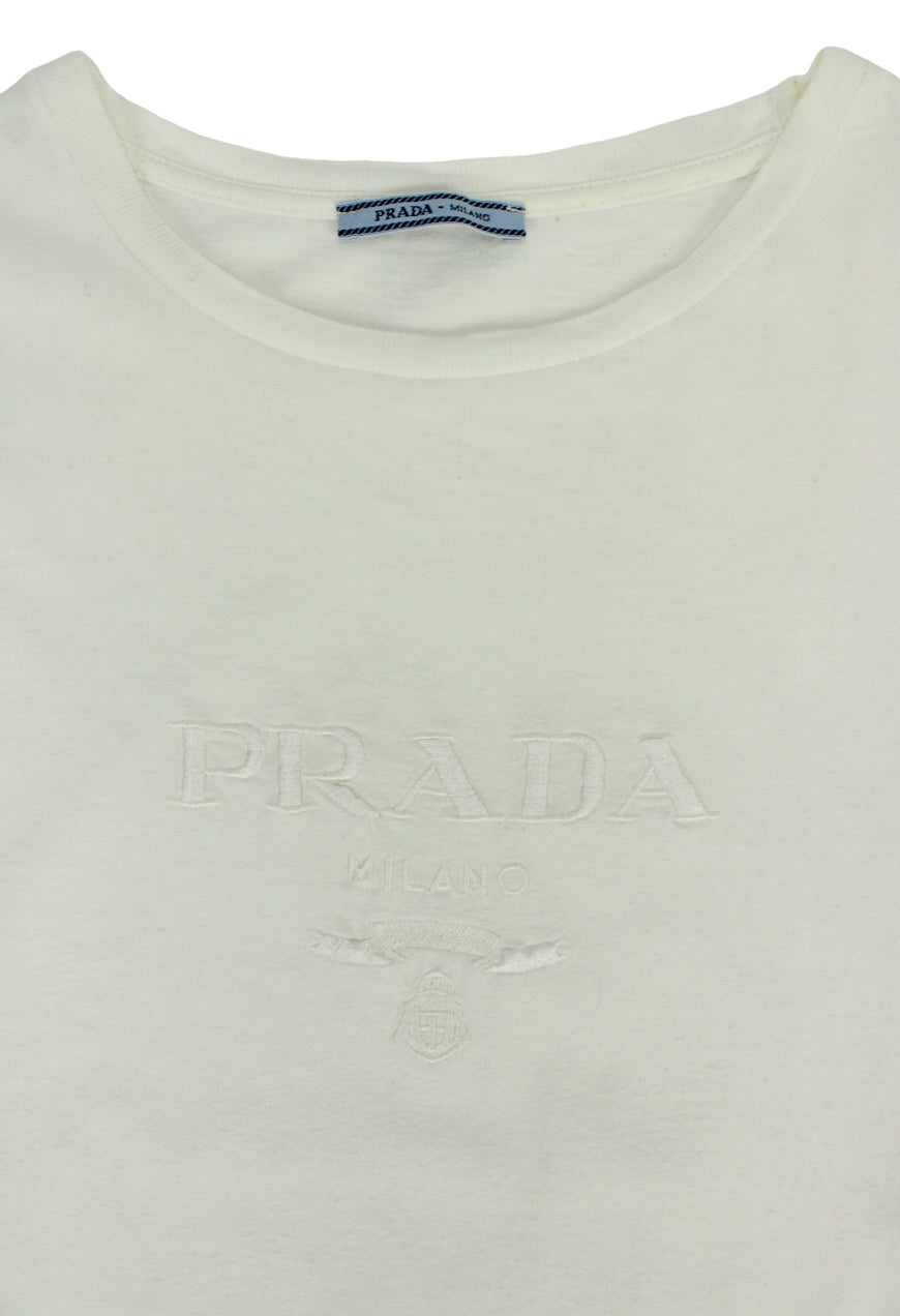 Prada T-shirt bianca con logo - t-shirt