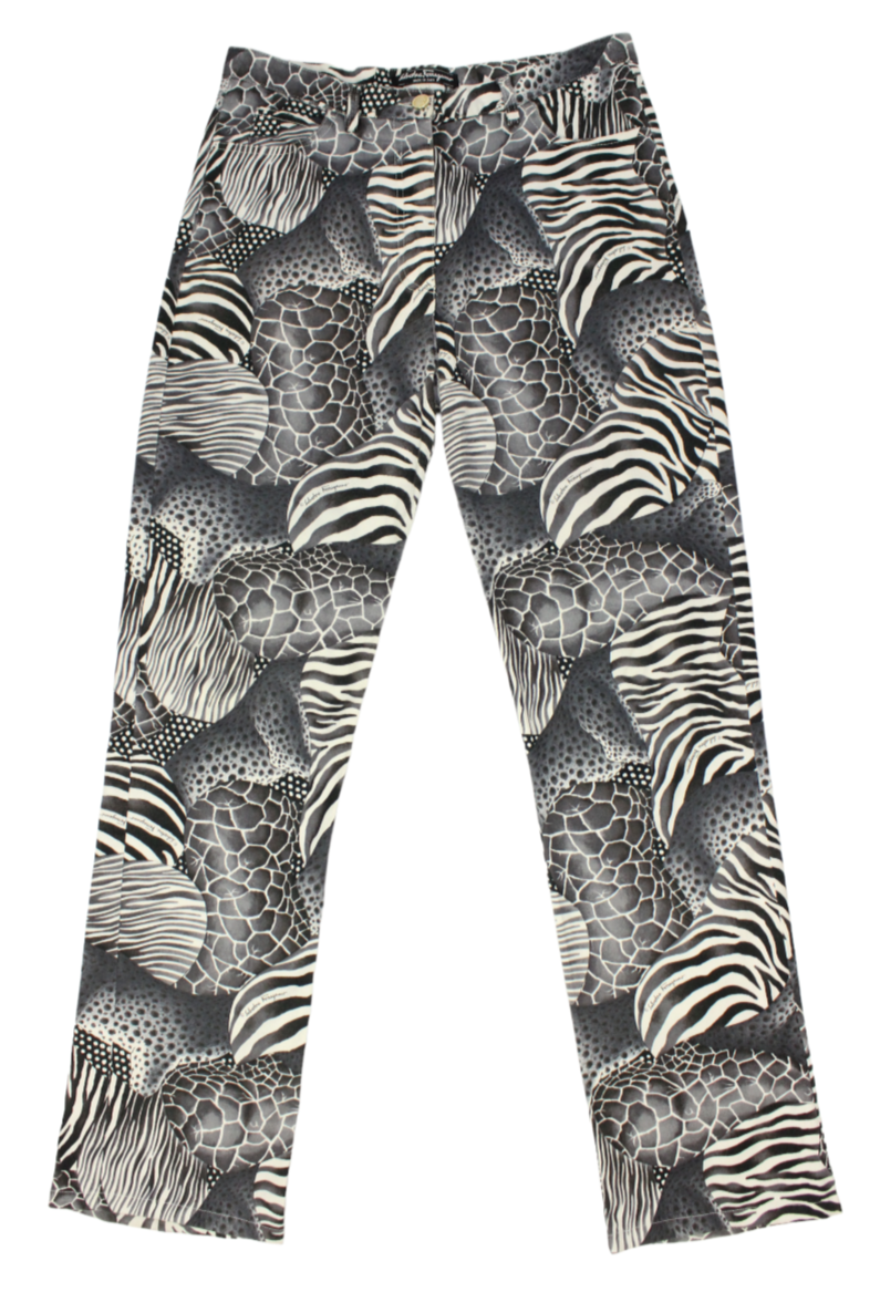 Salvatore Ferragamo Pantaloni fantasia animalier - pantaloni