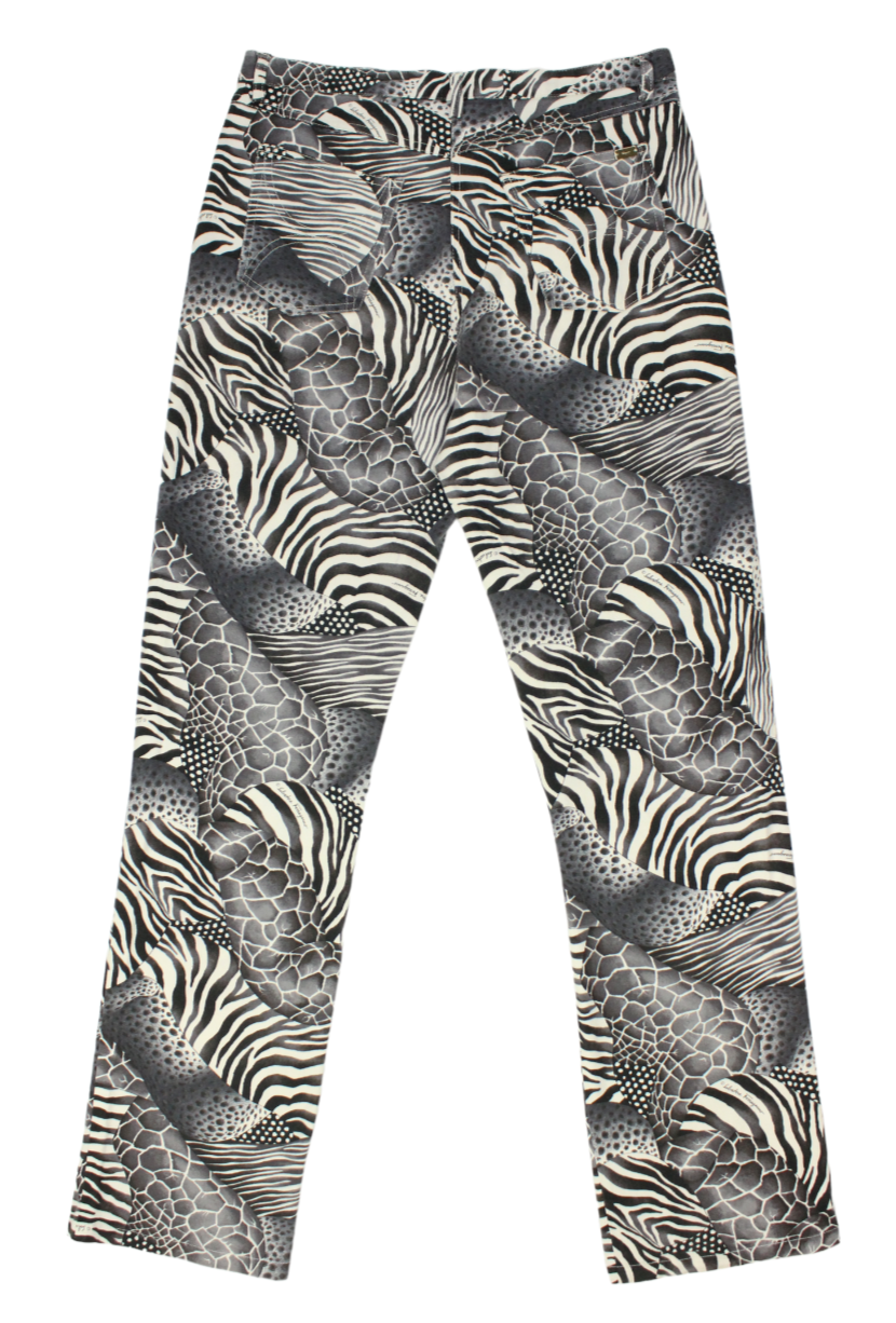 Salvatore Ferragamo Pantaloni fantasia animalier - pantaloni