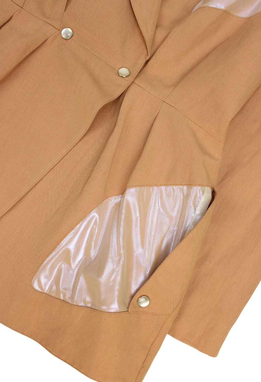 Thierry Mugler Blazer beige con inserti olografici - blazer