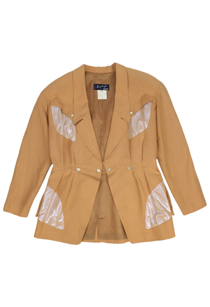 Thierry Mugler Blazer beige con inserti olografici - blazer