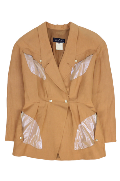 Thierry Mugler Blazer beige con inserti olografici - blazer