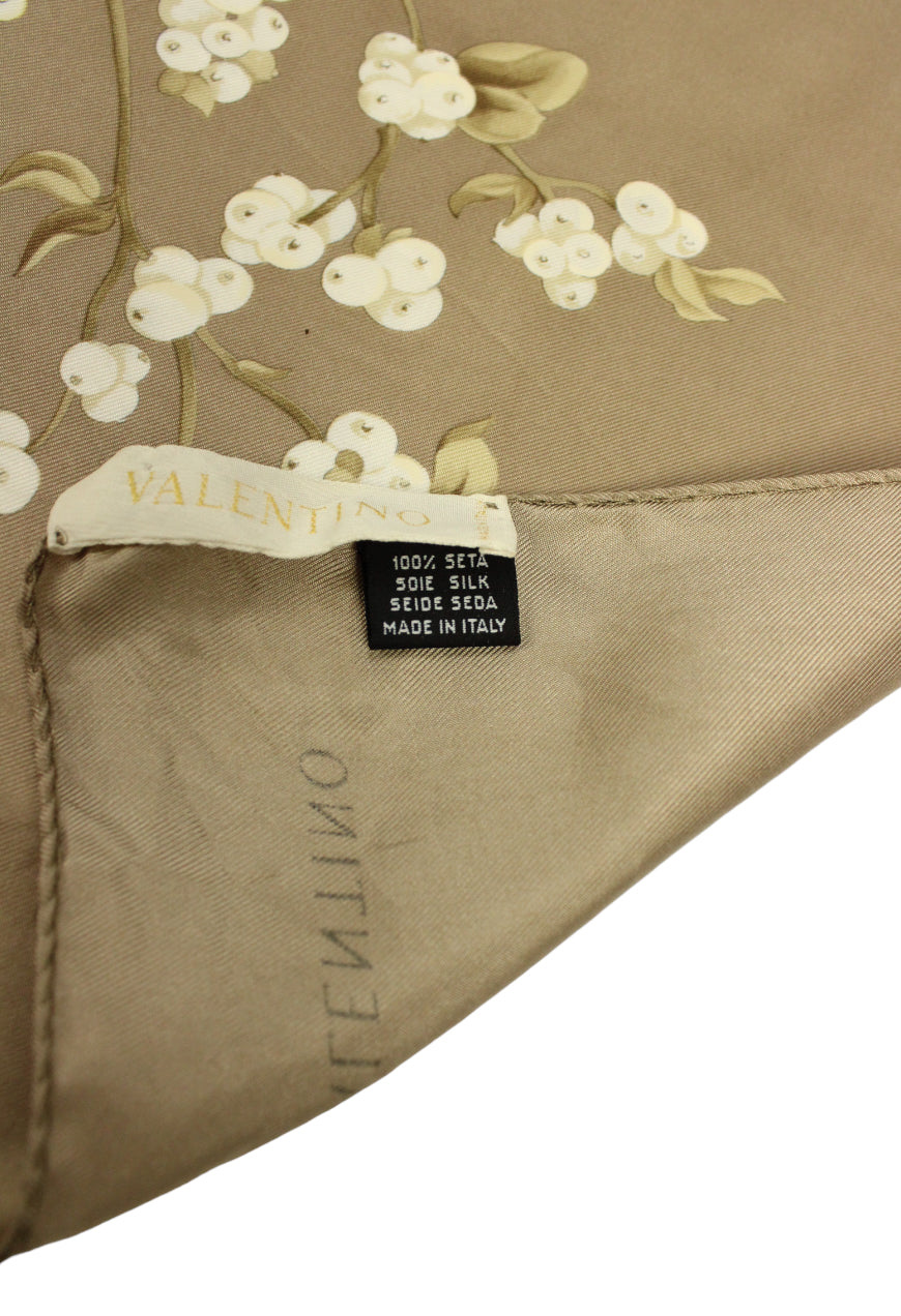 Valentino Foulard in seta fantasia floreale con logo -