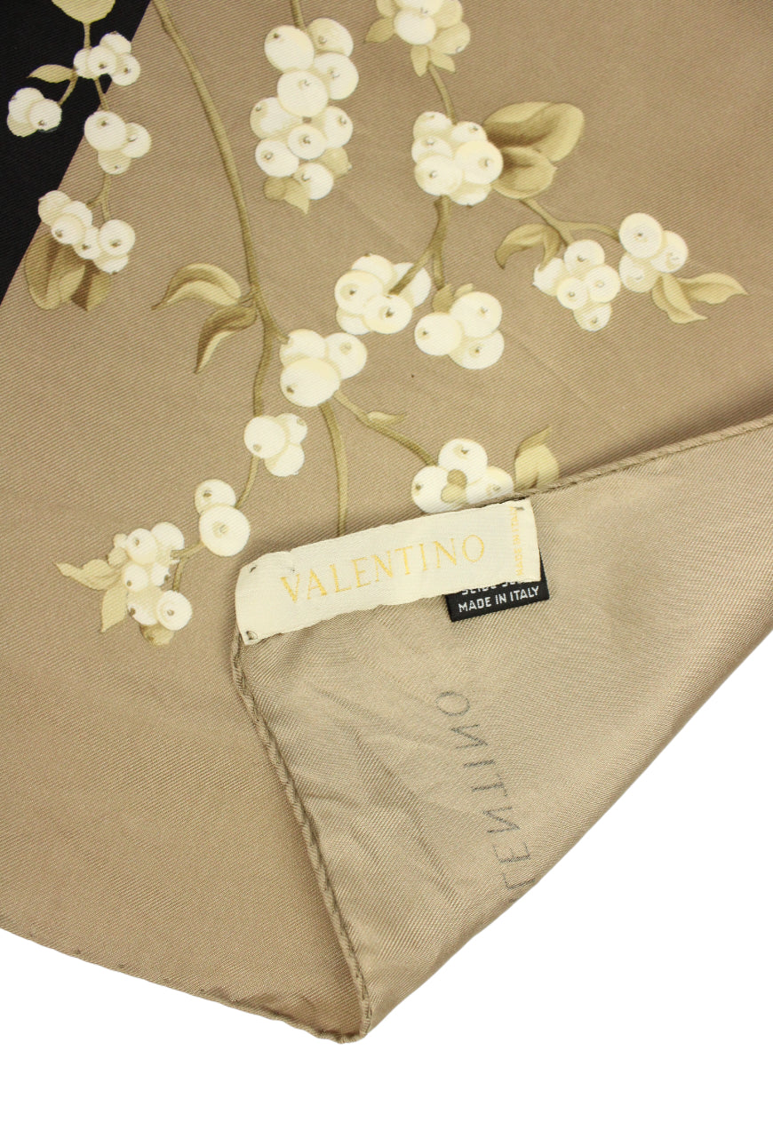 Valentino Foulard in seta fantasia floreale con logo -