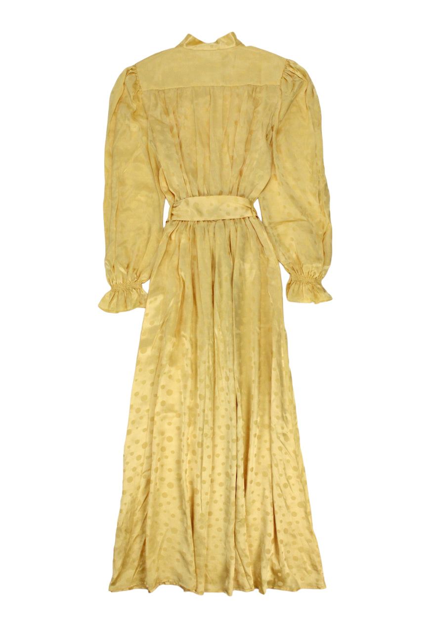 Valentino Maxi abito giallo in seta jacquard a pois -