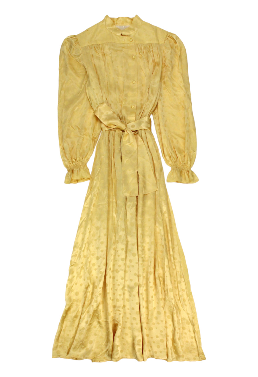 Valentino Maxi abito giallo in seta jacquard a pois -