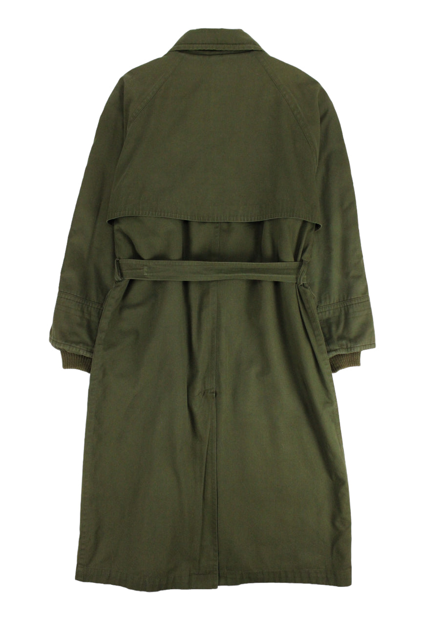 Valentino Trench verde con cintura e interno in lana -