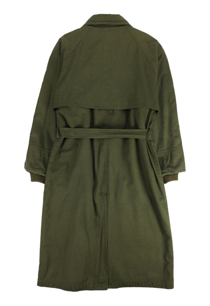 Valentino Trench verde con cintura e interno in lana -