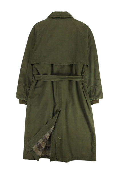 Valentino Trench verde con cintura e interno in lana -