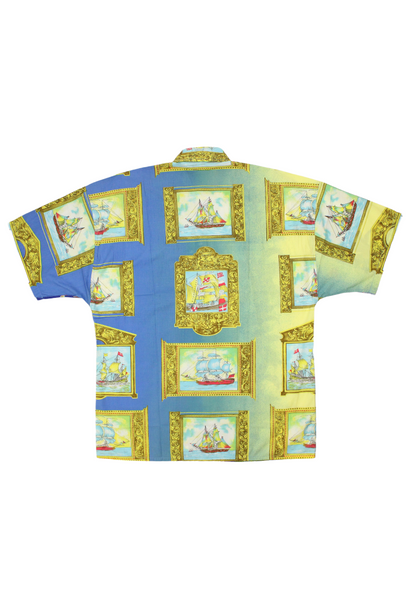 Versace Camicia stampa palme e navi - camicia