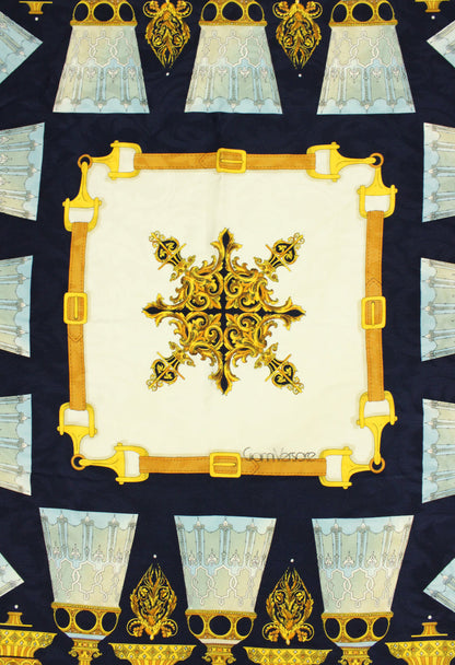 Versace Foulard in seta fantasia barocca con logo - foulard