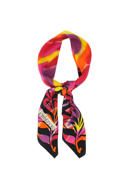 Versace Foulard in seta multicolor con logo - foulard