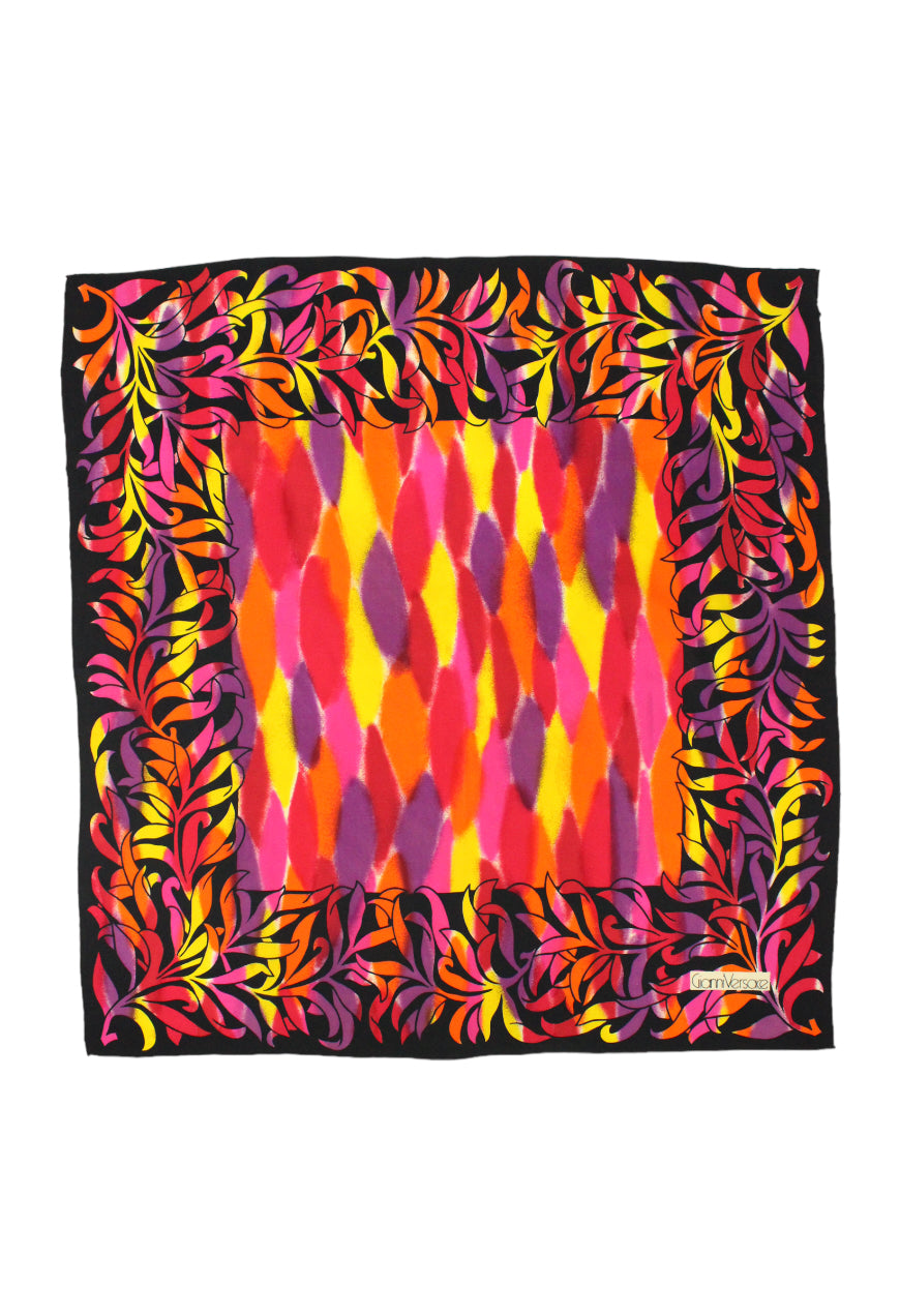 Versace Foulard in seta multicolor con logo - foulard